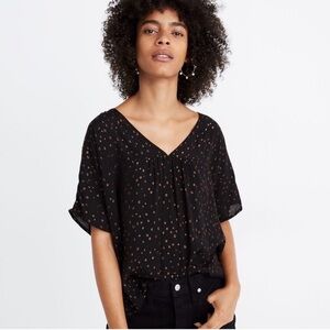 Madewell Rhyme Top in Metallic Dot - Medium